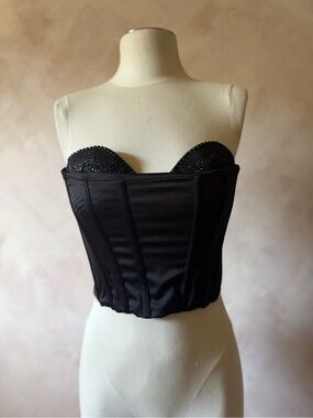 Windsor Black Strapless Embellished Bustier